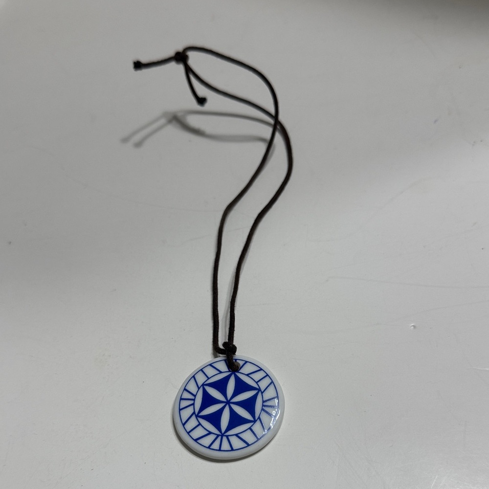 Blue and White “Against the evil eye” Spanish Pendant Necklace
